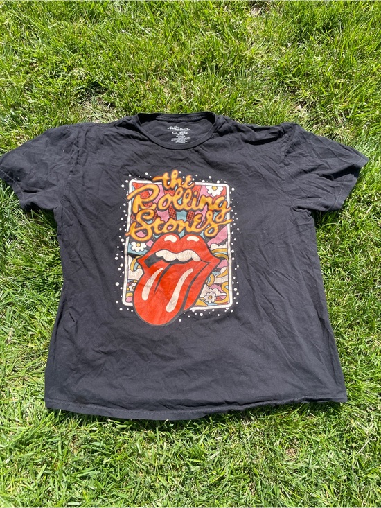 the Rolling Stones Other - The Rolling Stones Black Graphic Tee with Iconic Tongue Logo 70’s Inspired